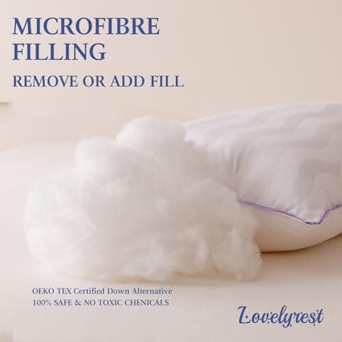 LOVELYREST Pillows Queen Size Set of 2,Luxury Hotel Quality Cooling Pillows with Zipper,Super Soft Down Alternative Fill for Side Back and Stomach Sleepers - Image 2