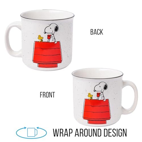 Silver Buffalo Peanuts Snoopy and Woodstock Get Cozy Ceramic Camper Mug, 20 Ounces - Image 5
