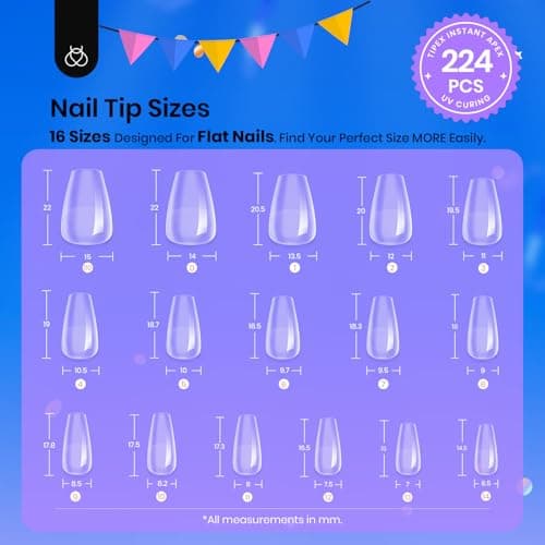Beetles Tipex Gel Nail Kit Short Coffin Instant Apex Nail Tips & Beetles 15ml Nail Dehydrator and Primer - Image 3