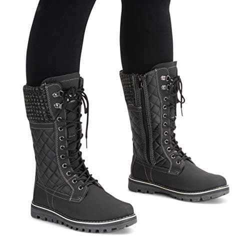 POLAR Womens Winter Thermal Snow Outdoor Warm Mid Calf Waterproof Durable Boot - Black - US5/EU36 - YC0376 - Image 7