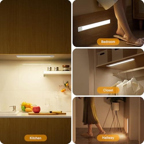 BLS Under Cabinet Lights, 46 LED lights Battery Operated Motion Sensor Light Indoor, USB C Rechargeable Closet Lights Motion Sensored, 1500mah Wireless Magnetic Light for Kitchen Night Stairs (2 Pack) - Image 8