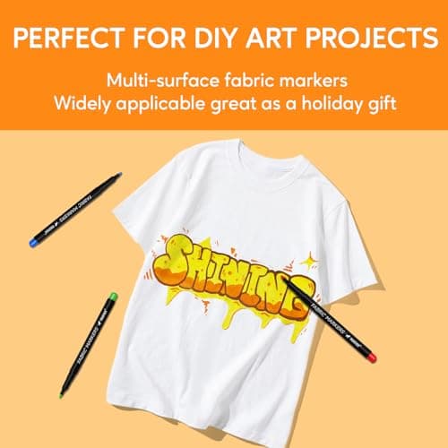 Fabric Markers Permanent for Clothes, 20 Colors Fine Tips Paint Pens for Clothing Canvas Tote Bags T-Shirt and Shoes, Non Toxic Ink for Kids and Adults - Image 4