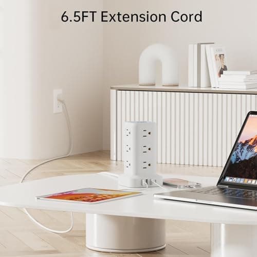 Power Strip with 12 Outlets 4 USB (1 USB C), 6.5Feet Extension Cord with Multiple Outlets, Charging Station - Image 8