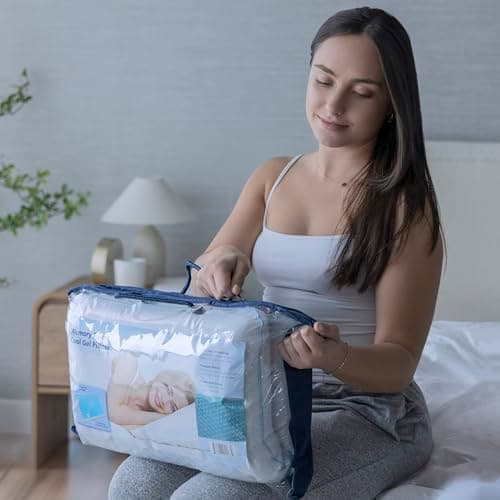 Cool Gel Cooling Pillow for Sleeping, Standard Size Cooling Memory Foam Pillow for Hot Sleepers, Reversible Ergonomic Design, Pressure Relief, Spine Alignment, Side, Back Contouring Support - Image 4