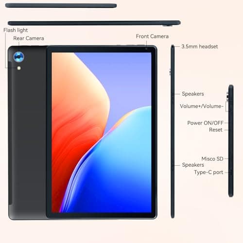 Tablet,10.1" Android Tablet with Octa-core Processor 24GB RAM 128GB ROM HD IPS Touchscreen 8H Battery, Wi-Fi 6, BT 5.0, Dual Camera, Android 15 Tablets 2025 - Image 8