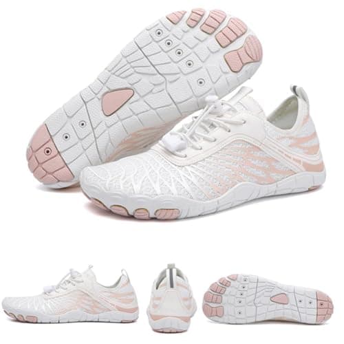 Hike Barefoot Shoes Womens Men Footwear,Pro-Healthy&Non-Slip Water Shoe for Women Men, Wide Toe Running Shoes Boots Sneakers Unisex White - Image 3