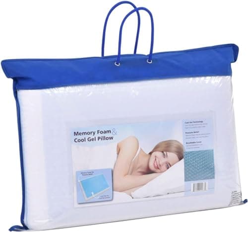 Cool Gel Cooling Pillow for Sleeping, Standard Size Cooling Memory Foam Pillow for Hot Sleepers, Reversible Ergonomic Design, Pressure Relief, Spine Alignment, Side, Back Contouring Support - Image 9