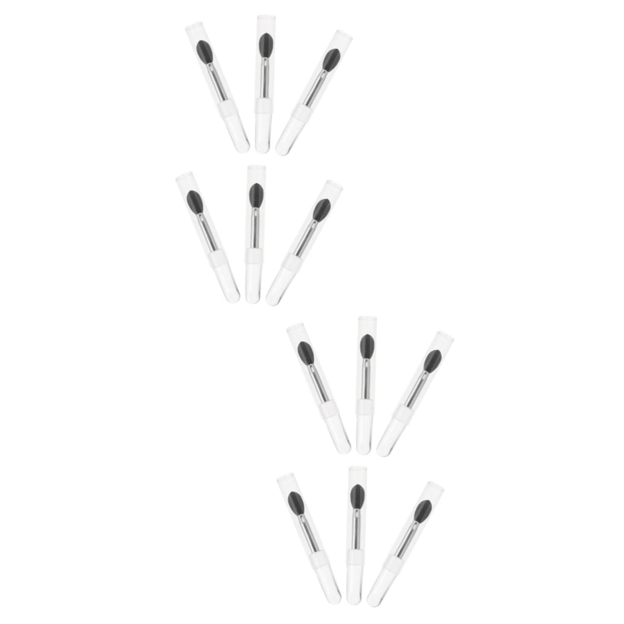 12pcs Silicone Facial Brush Bulk Makeup Brushes for Eyeshadow Non-stick Applicator Sponge 6.5x0.8cmx2pcs Blackx2pcs