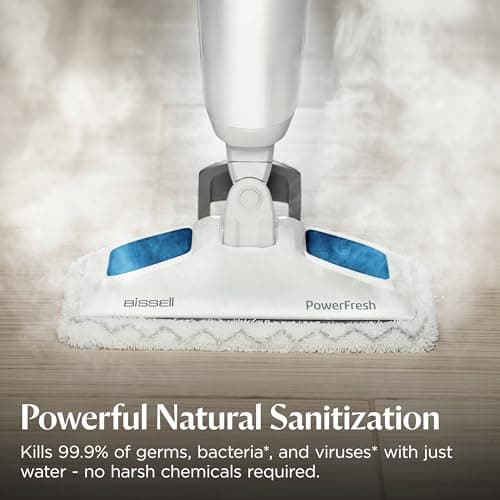 Bissell Power Fresh Steam Mop with Natural Sanitization, Floor Steamer, Tile Cleaner, and Hard Wood Floor Cleaner with Flip-Down Easy Scrubber, 1940A - Image 2