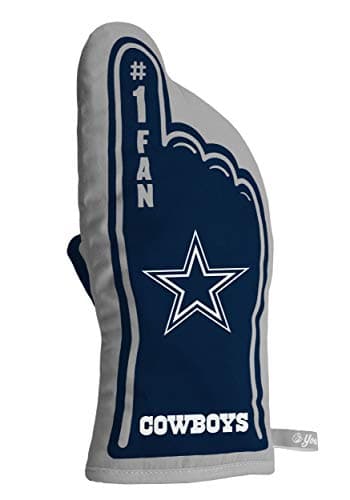 YouTheFan NFL Dallas Cowboys #1 Oven Mitt | Heat Resistant, 100% Cotton, Patented Design, Perfect For Indoors Or Outdoors On The Grill - Official Team Colors And Logo