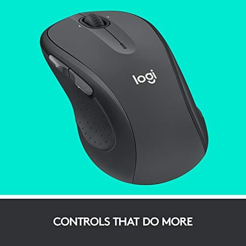 Logitech M510 Wireless Mouse, Mouse for Laptop and PC with USB Unifying Receiver, Programmable Buttons - Graphite - Image 4
