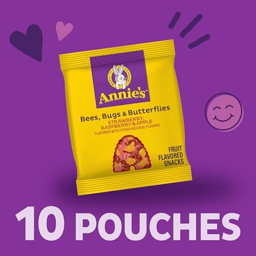 Annie's Organic Bees, Bugs, and Butterflies Fruit Flavored Snacks, 10 Pouches, 7 oz - Image 3