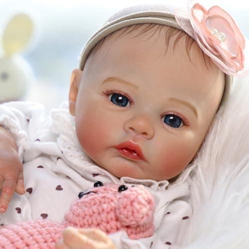 KSBD Lifelike Reborn Baby Dolls - 18 Inch Realistic Newborn Baby Dolls Girl, Real Life Baby Dolls with Soft Weighted Body, Real Baby Reborn Gift with Accessories for 3+ Years Old Kids - Image 3