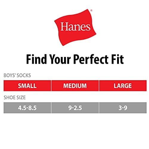 Hanes Boys Socks, Double Tough Cushioned Ankle And No Show, 12-pair Packs Athletic-socks, Ankle - White/Grey Bottom - 12 Pack, Medium US - Image 4