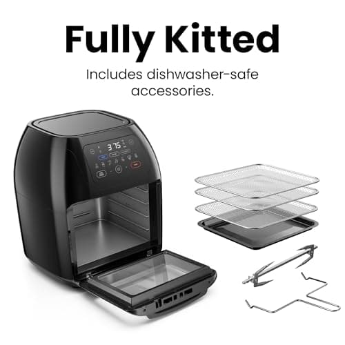 CHEFMAN Multifunctional Digital Air Fryer+ Rotisserie, Dehydrator, Convection Oven, 17 Touch Screen Presets Fry, Roast, Dehydrate, Bake, XL 10L Family Size, Auto Shutoff, Large Easy-View Window, Black - Image 8