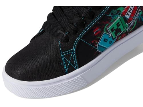 Heelys Minecraft Racer 20 Mid (Little Big Kid/Adult) Wheeled Heel Shoe, Black/Aqua/Multi, 5 US Unisex - Image 6