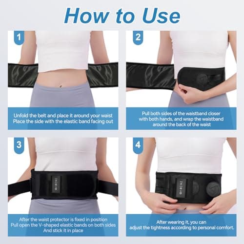 Heating Pad for Back Pain Relief,Electric Heating Pad for Low Back Massager,3 Heat, Black,43"x 6" +20" Extended Belt Gifts for Women,Men,Mom,Dad - Image 5