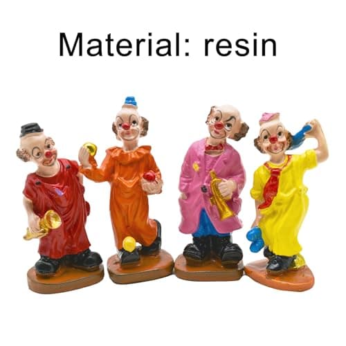 Pinenjoy 4Pcs Mini Carnival Clown Figurines Resin Circus Performers Handmade Figures for Dollhouse Table Ornaments Halloween Home Party Decoration Gift - Image 2