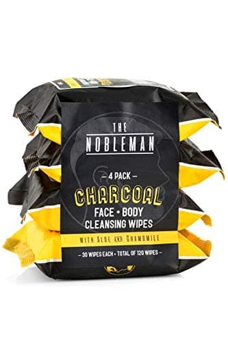 Men's Charcoal Face + Body Cleansing Wipes - 4 Pack (120ct) Charcoal 30 Count (Pack of 4) - Image 2