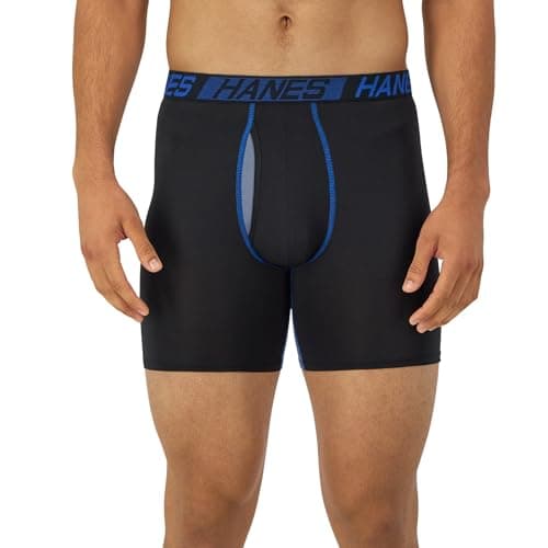 Hanes Men's X-Temp Total Support Pouch Boxer Brief, Anti-Chafing, Moisture-Wicking Underwear, Multi-Pack, Black, X-Large - Image 2
