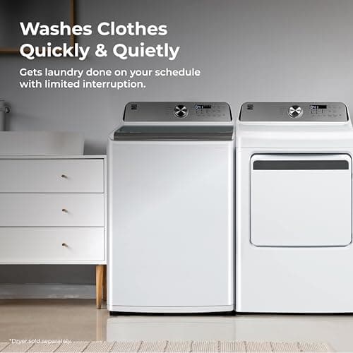 Kenmore 4.4 cu. ft. Top Load Washer with Triple Action Agitator for Tough Dirt & Stains-Reduce Laundry Time with Accela and Express Wash-LED, White - Image 6