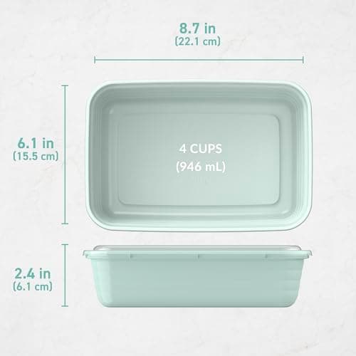Bentgo 20-Piece Lightweight, Durable, Reusable BPA-Free 1-Compartment Containers - Microwave, Freezer, Dishwasher Safe - Mint - Image 7