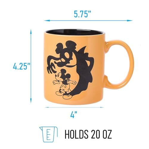 Silver Buffalo Disney Mickey Mouse Halloween Spooky Ghost Shadow Wax Resist Ceramic Mug, 20 Ounces - Image 2