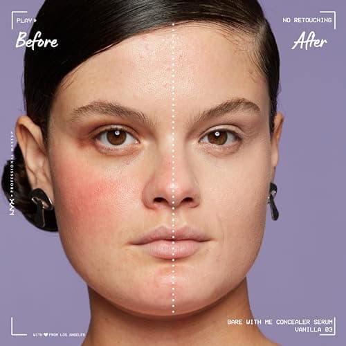 NYX PROFESSIONAL MAKEUP Bare With Me Concealer Serum, Concealer Makeup For Up To 24Hr Hydration - Vanilla - Image 3