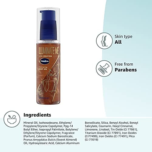Vaseline Illuminate Me Shimmering Body Oil Created for Melanin Rich Skin, Illuminates Skin with Finishing Touch of Shimmer for Glowing Skin 3.3 oz - Image 11