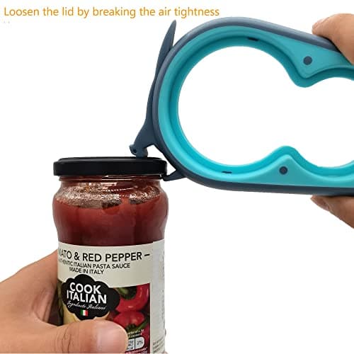 Otstar Jar Opener Bottle Opener and Can Opener for Weak hands, Seniors with Arthritis and Anyone with Low Strength, Mutil Jar Opener Get Lids Off Easily (Blue and Grey) - Image 5