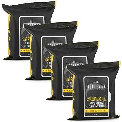 Men's Charcoal Face + Body Cleansing Wipes - 4 Pack (120ct) Charcoal 30 Count (Pack of 4) - Image 4