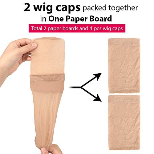 Fandamei 4 pieces Light Brown Stocking Wig Caps Stretchy Nylon Wig Caps for Women - Image 2