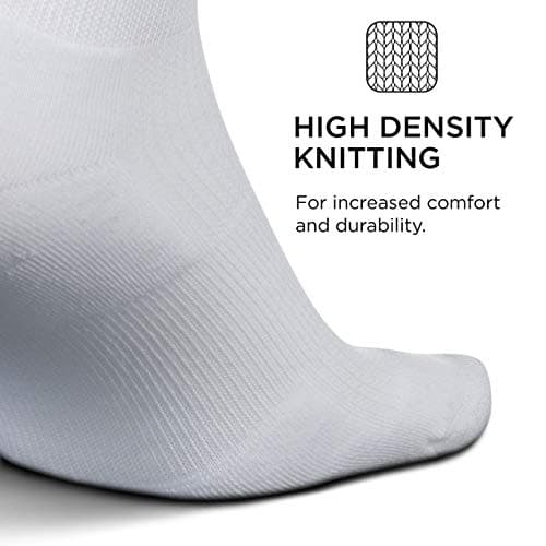 Feetures Therapeutic Max Cushion Quarter Sock - Non-Binding Diabetic Socks - White, L (1 Pair) - Image 3