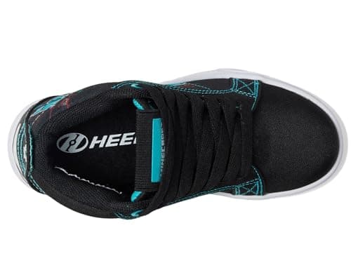 Heelys Minecraft Racer 20 Mid (Little Big Kid/Adult) Wheeled Heel Shoe, Black/Aqua/Multi, 5 US Unisex - Image 2