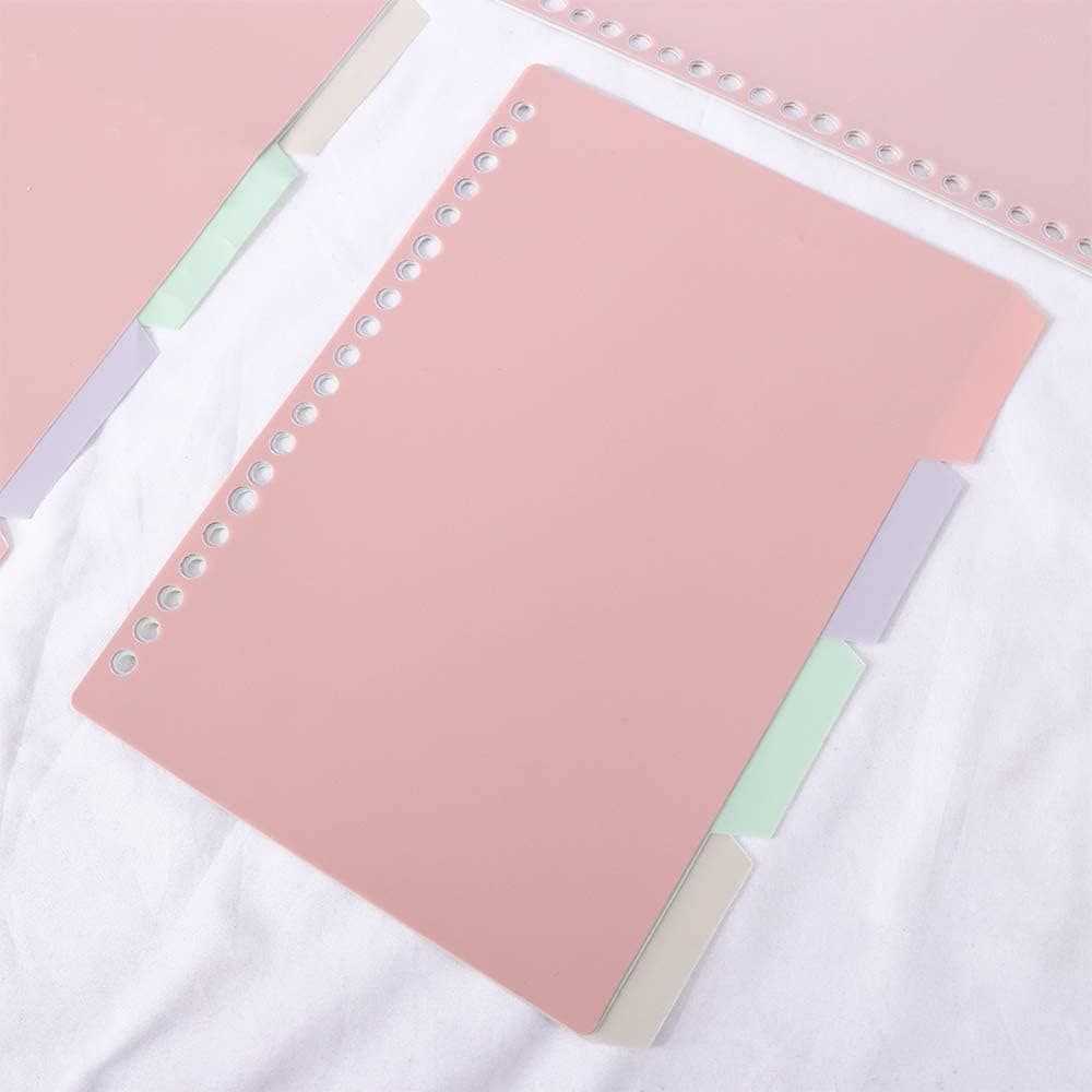 4Pcs/Set Multicolor Binder Dividers PVC Colored Insertable Index Page Tab Plastic Binder Index Dividers for Notebook Scrapbook Coil Book(A5) - Image 3