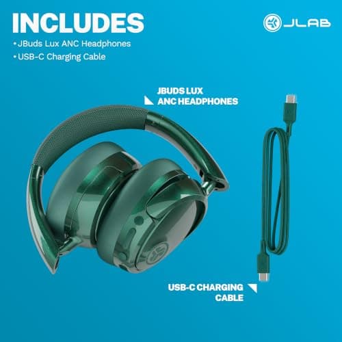 JLab JBuds Lux ANC Jelle Wireless Over-Ear Headphones, Fir Sure - Image 7