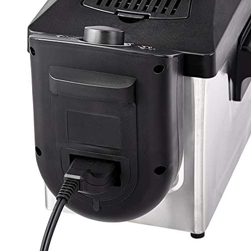 Amazon Basics 3.2-Qt (3.0L) Deep Fryer with 12-Cup Oil Capacity, Adjustable Temperature, Easy Draining Basket, Stainless Steel Exterior, Viewing Window, 1500W, Black & Silver - Image 4