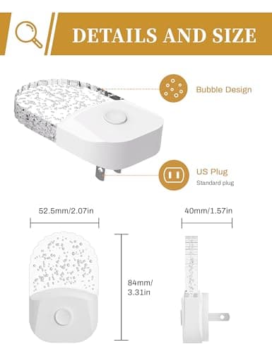 Night Lights Plug Into Wall [2 Pack], Color Changing Night Light for Kids, 8-Color RGB LED Nightlight with Dusk to Dawn Sensor for Bathroom Decor, Children Room, Gift - Image 7