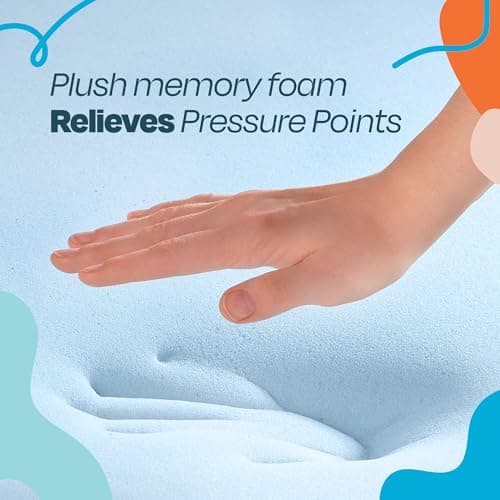 LINENSPA Memory Foam Mattress Topper - 2 Inch Gel Infused Memory Foam - Plush Feel - Cooling and Pressure Relieving - CertiPUR Certified - Dorm Room Essentials - Twin Size - Image 3