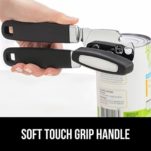 The Original GORILLA GRIP Heavy Duty Stainless Steel Smooth Edge Manual Can Opener and Bottle Openers, Soft Ergonomic Handle, Oversized Handheld Easy Turn Knob, Multifunctional Kitchen Tool, Black - Image 5