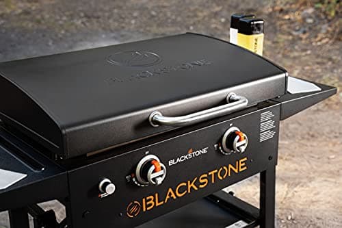 Blackstone 1883 Original 28” Griddle with Integrated Protective Hood and Counter Height Side Shelves, Powder Coated Steel, Black - Image 6