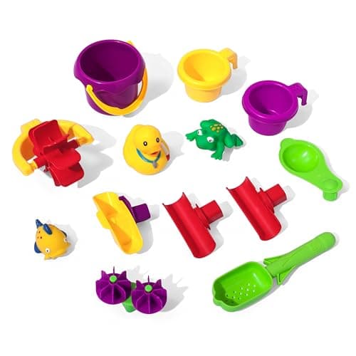 Step2 Rain Showers Splash Pond Toddler Water Table, Kids Water and Sand Activity Sensory Playset, Summer Outdoor Toys, 13 Piece Toy Accessories, For Toddles 1.5+ Years Old - Image 6
