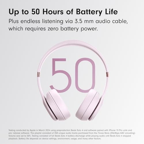 Beats Solo 4 - Wireless Bluetooth On-Ear Headphones, Apple & Android Compatible, Up to 50 Hours of Battery Life - Cloud Pink - Image 4