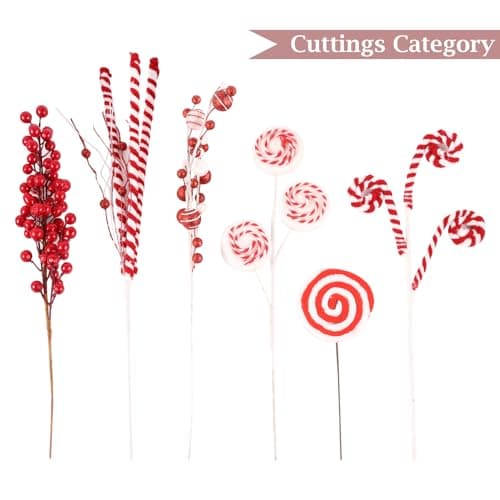 WBHome Decorated Artificial Christmas Tree Ornaments, Candy Cane Christmas Decorations, Ornaments Set (Tree is not Included) - Image 5