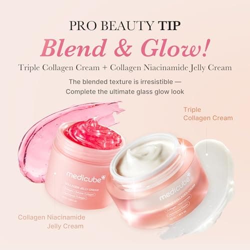medicube Triple Collagen Cream - Hydrating & Firming Moisturizer with Hyaluronic Acid, Premium Elastin, Shea Butter - Wrinkle Care & Boosts Elasticity - Korean Skincare, 1.69 oz - Image 6
