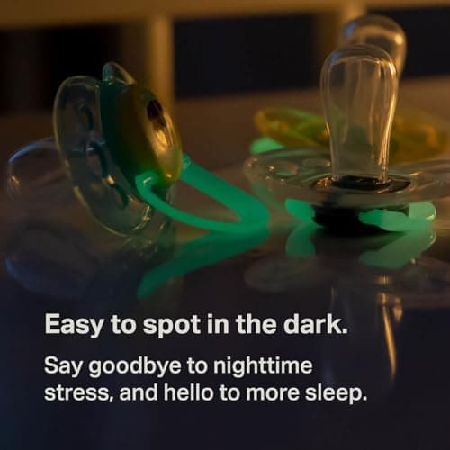 Tommee Tippee Night Time Pacifier, 18-36 Months, Symmetrical Silicone Baglet, BPA-Free Binkies, Glow in The Dark Technology, Green Rainbow, Pack of 6 - Image 6
