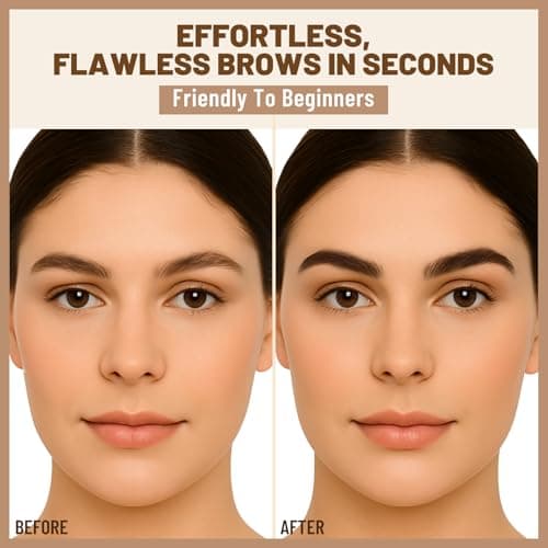 UCANBE 25PCS Eyebrow Stamp Stencil Kit With Dual-Color Eyebrow Stamp Pomade,20 Reusable Eyebrow Stencils,Finising Powder,Brush,Eyebrow Razor,Zipper Pouch,Waterproof Eye Brow Stamping and Shaping Kit04 - Image 4