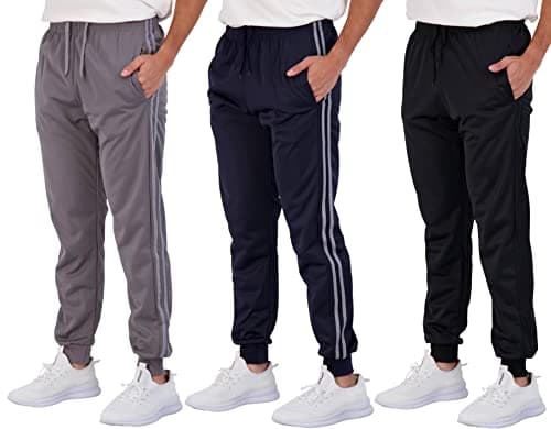 Real Essentials 3 Pack: Boy's Active Athletic Casual Jogger Sweatpants with Pockets,Set 1,L (14/16)