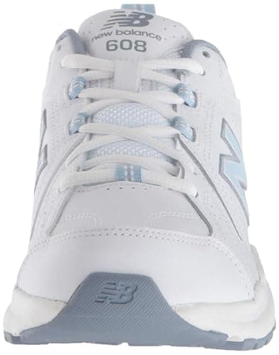 New Balance Women's 608 V5 Cross Trainer, White/Light Blue, 8.5 Wide - Image 3