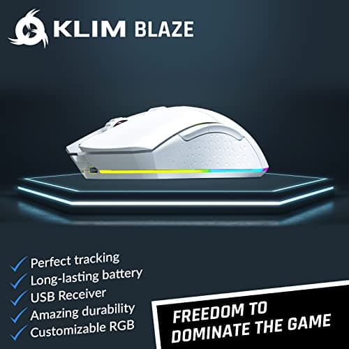 KLIM Chroma Gaming Keyboard Wired USB Durable Ergonomic Waterproof + Blaze Rechargeable Wireless Gaming Mouse RGB White + Impact USB Gaming Headset - Noise Cancelling - Image 3
